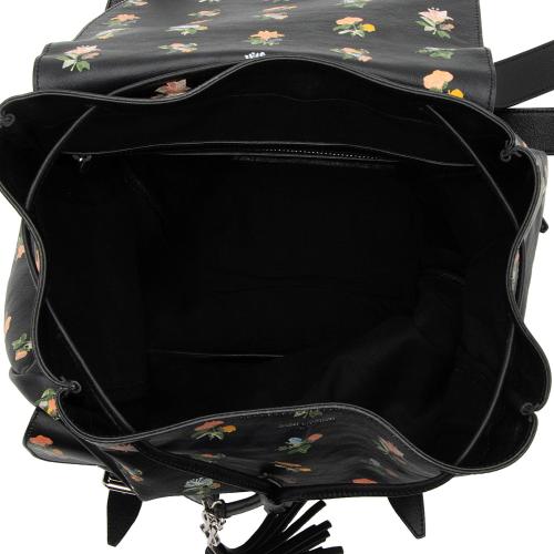 Saint Laurent Leather Prairie Floral Festival Backpack