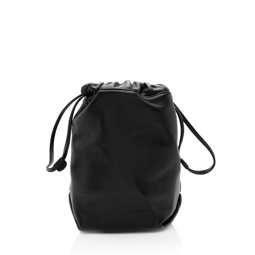 Saint Laurent Leather Logo Teddy Small Bucket Bag