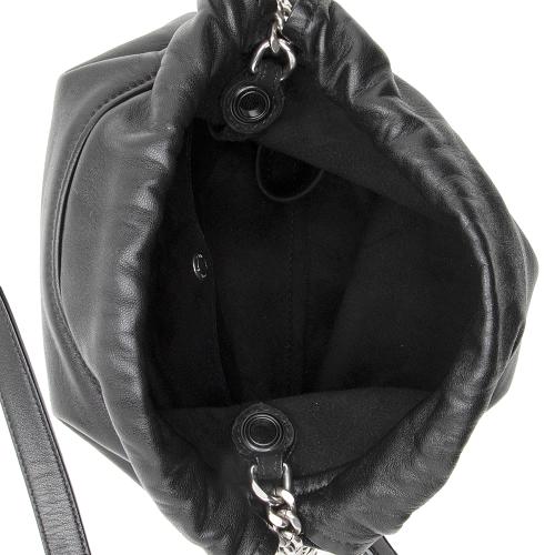 Saint Laurent Leather Logo Teddy Small Bucket Bag