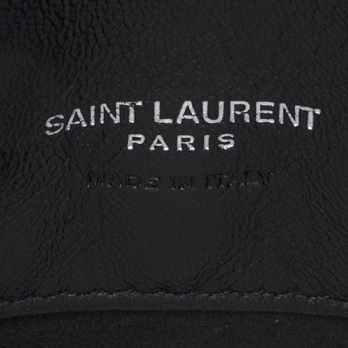 Saint Laurent Leather Logo Teddy Small Bucket Bag