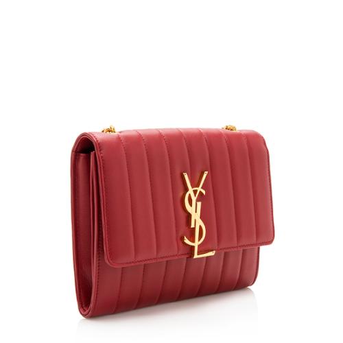 Saint Laurent Matalasse Calfskin Monogram Vicky Chain Wallet