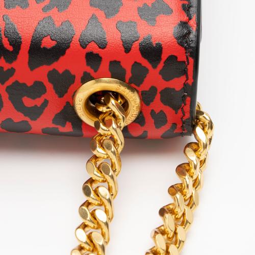 Saint Laurent Leopard Heart Print Leather Monogram Kate Small Shoulder Bag