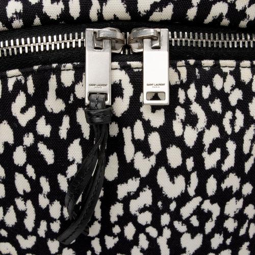 Saint Laurent Leopard Print Canvas City Backpack