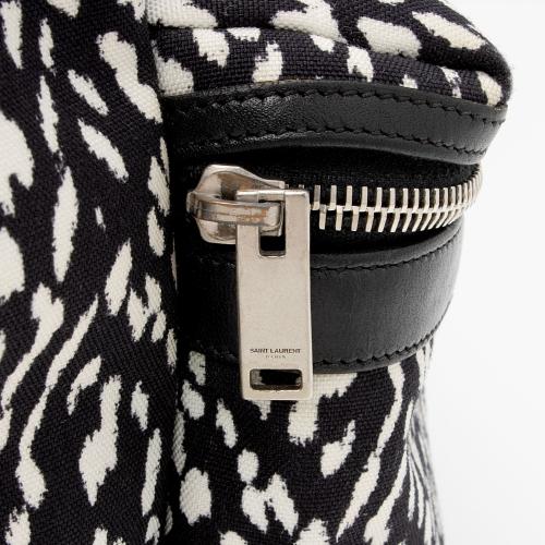 Saint Laurent Leopard Print Canvas City Backpack