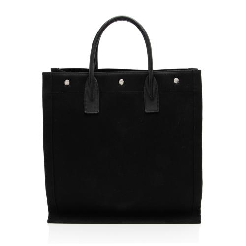 Saint Laurent Linen Calfskin Rive Gauche N/S Tote