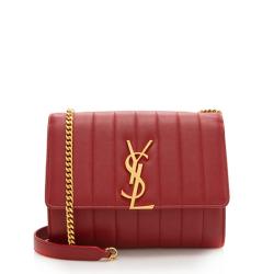 Saint Laurent Matalasse Calfskin Monogram Vicky Chain Wallet