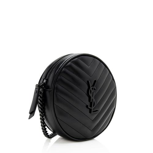 Saint Laurent Matelasse Calfskin Monogram Vinyle Round Camera Bag