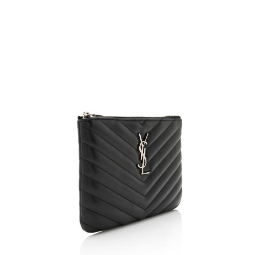 Saint Laurent Matelasse Calfskin Jolie Pouch