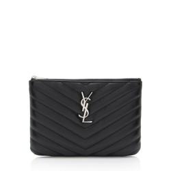 Saint Laurent Matelasse Calfskin Jolie Pouch