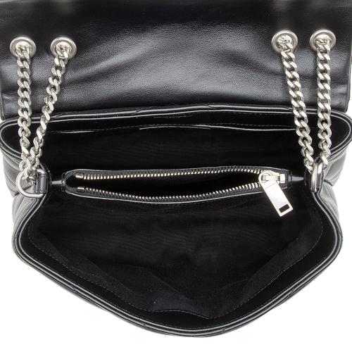 Saint Laurent Matelasse Calfskin Monogram LouLou Chain Small Crossbody