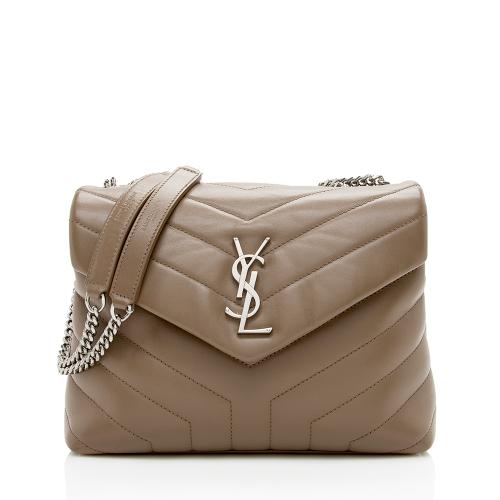 Saint Laurent Matelasse Calfskin Monogram LouLou Chain Small Crossbody