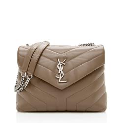 Saint Laurent Matelasse Calfskin Monogram LouLou Chain Small Crossbody