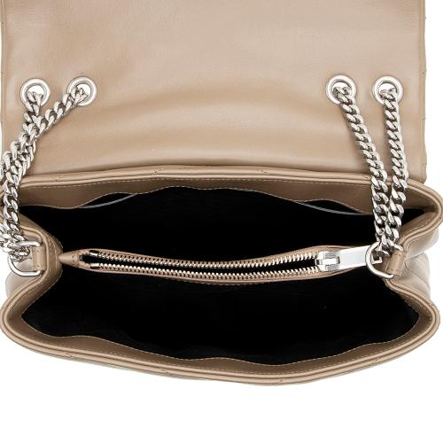 Saint Laurent Matelasse Calfskin Monogram LouLou Chain Small Crossbody