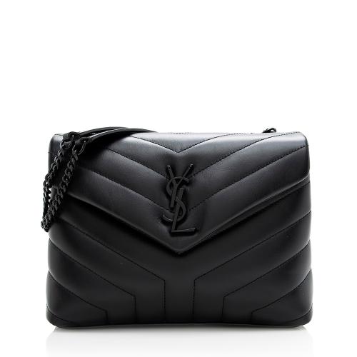 Saint Laurent Matelasse Calfskin Monogram LouLou Chain Small Crossbody