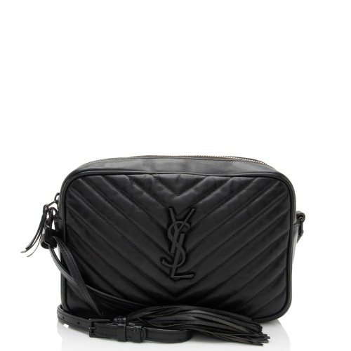 Saint Laurent Matelasse Calfskin Matte Black Monogram Lou Camera Bag