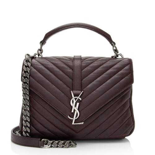 Saint Laurent Matelasse Calfskin Monogram College Medium Shoulder Bag