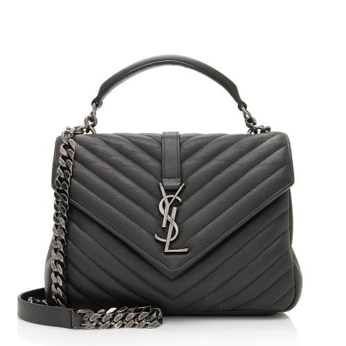 Saint Laurent Matelasse Calfskin Monogram College Medium Shoulder Bag