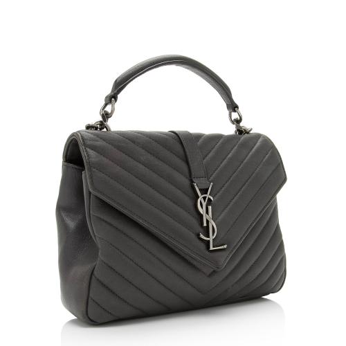 Saint Laurent Matelasse Calfskin Monogram College Medium Shoulder Bag