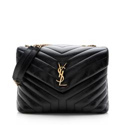 Saint Laurent Matelasse Calfskin Monogram LouLou Chain Medium Shoulder Bag