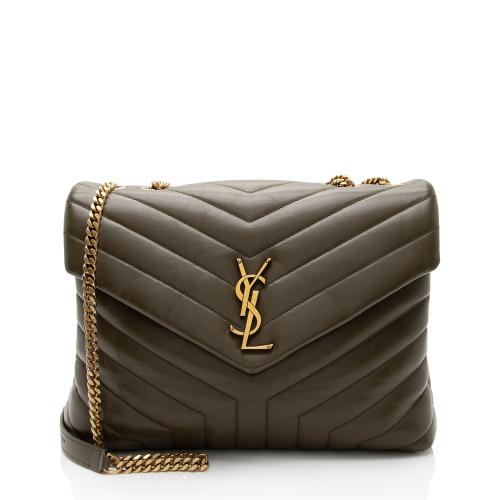 Saint Laurent Matelasse Calfskin Monogram LouLou Chain Medium Shoulder Bag