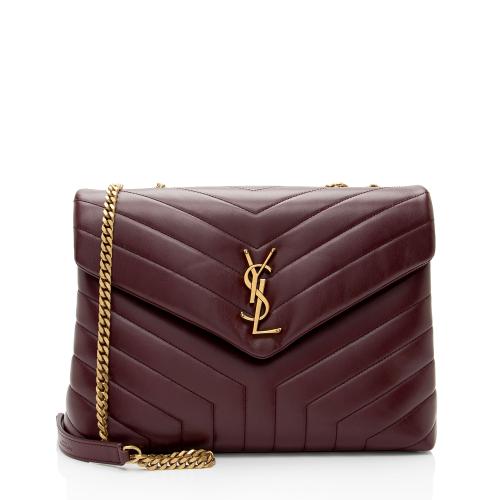 Saint Laurent Matelasse Calfskin Monogram LouLou Chain Medium Shoulder Bag