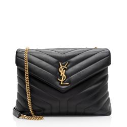 Saint Laurent Matelasse Calfskin Monogram LouLou Chain Medium Shoulder Bag