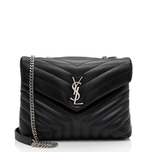 Saint Laurent Matelasse Calfskin Monogram LouLou Chain Medium Shoulder Bag