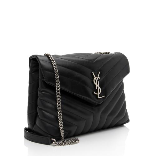 Saint Laurent Matelasse Calfskin Monogram LouLou Chain Medium Shoulder Bag