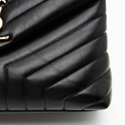 Saint Laurent Matelasse Calfskin Monogram LouLou Chain Medium Shoulder Bag