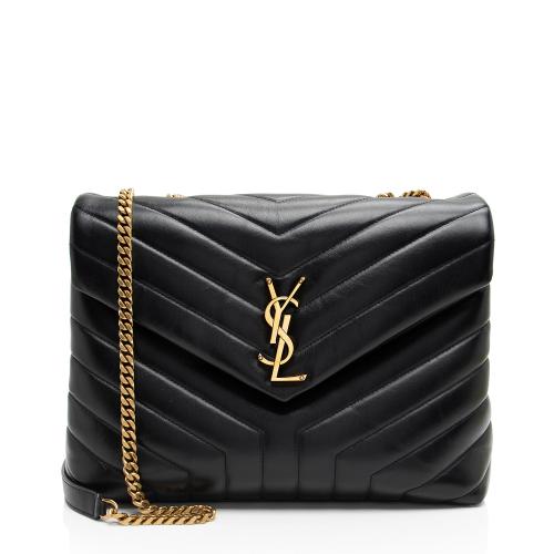 Saint Laurent Matelasse Calfskin Monogram LouLou Chain Medium Shoulder Bag