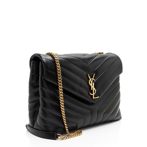 Saint Laurent Matelasse Calfskin Monogram LouLou Chain Medium Shoulder Bag