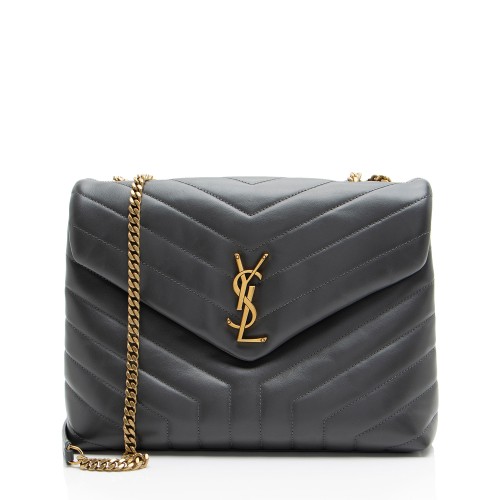 Saint Laurent Matelasse Calfskin Monogram LouLou Chain Medium Shoulder Bag