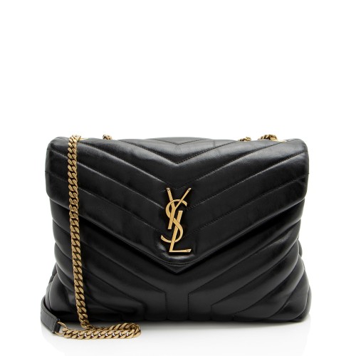 Saint Laurent Matelasse Calfskin Monogram LouLou Chain Medium Shoulder Bag