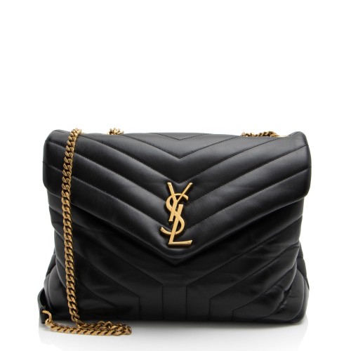 Saint Laurent Matelasse Calfskin Monogram LouLou Chain Medium Shoulder Bag