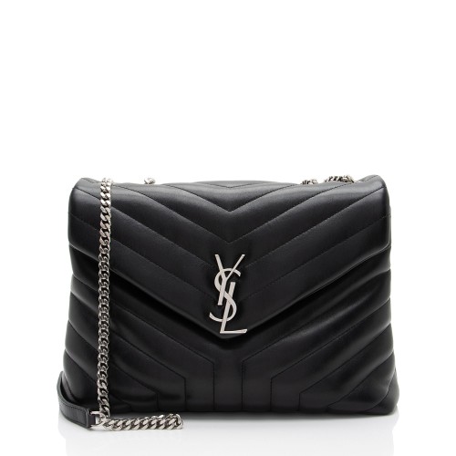 Saint Laurent Matelasse Calfskin Monogram LouLou Chain Medium Shoulder Bag