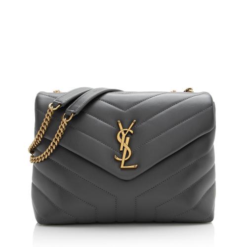 Saint Laurent Matelasse Calfskin Monogram LouLou Chain Small Crossbody