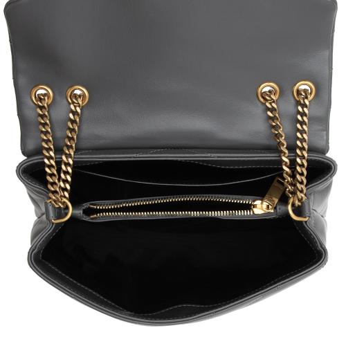 Saint Laurent Matelasse Calfskin Monogram LouLou Chain Small Crossbody