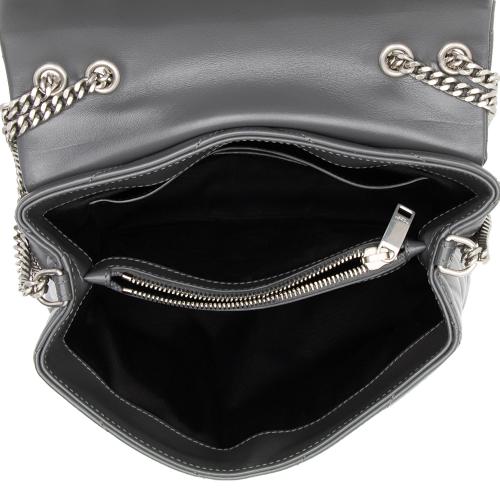 Saint Laurent Matelasse Calfskin Monogram LouLou Chain Small Crossbody