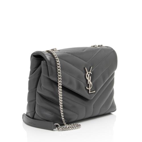 Saint Laurent Matelasse Calfskin Monogram LouLou Chain Small Crossbody