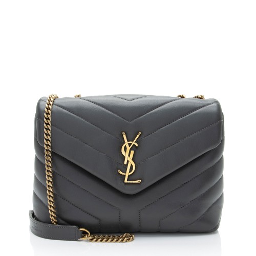 Saint Laurent Matelasse Calfskin Monogram LouLou Chain Small Crossbody