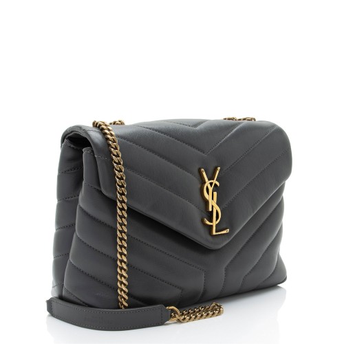 Saint Laurent Matelasse Calfskin Monogram LouLou Chain Small Crossbody