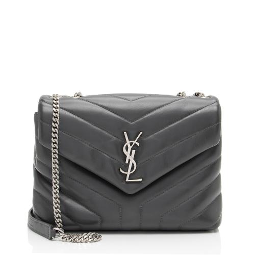 Saint Laurent Matelasse Calfskin Monogram LouLou Chain Small Crossbody