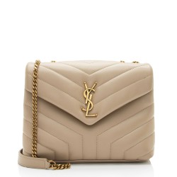 Saint Laurent Matelasse Calfskin Monogram LouLou Chain Small Crossbody