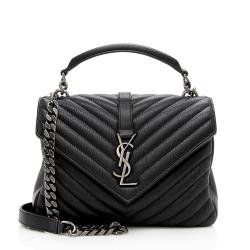 Saint Laurent Matelasse Calfskin Monogram College Medium Shoulder Bag