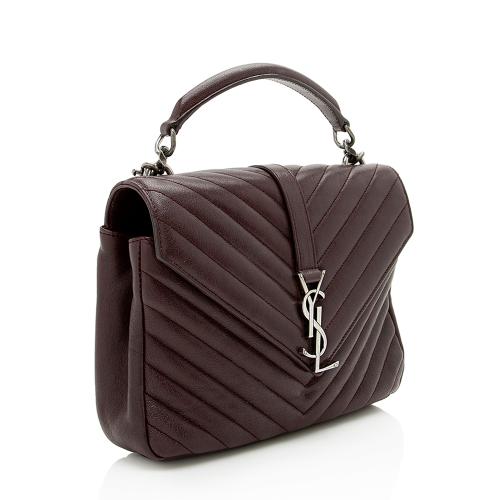 Saint Laurent Matelasse Calfskin Monogram College Medium Shoulder Bag