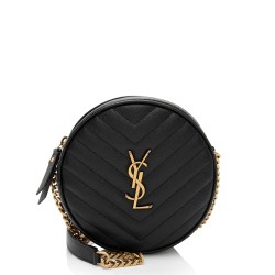 Saint Laurent Matelasse Calfskin Monogram Vinyle Round Camera Bag