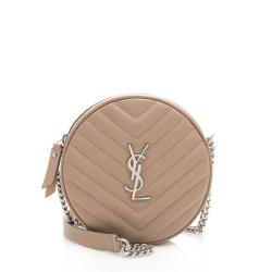 Saint Laurent Matelasse Grain de Poudre Monogram Vinyle Round Camera Bag