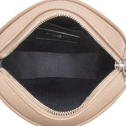 Saint Laurent Matelasse Grain de Poudre Monogram Vinyle Round Camera Bag