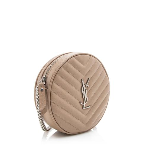 Saint Laurent Matelasse Grain de Poudre Monogram Vinyle Round Camera Bag