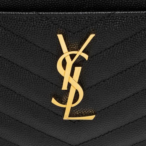 Saint Laurent Matelasse Grain de Poudre Monogram Bill Pouch